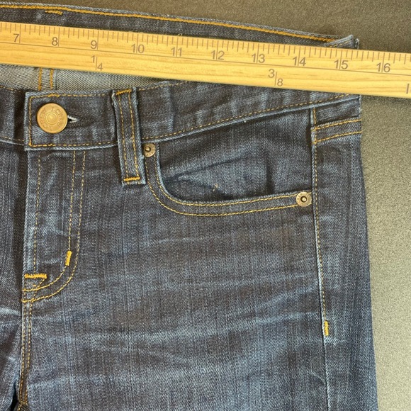 J Crew Toothpick Ankle Blue Whiskered Jeans Dark Wash Women's Size 28 - Picture 13 of 15